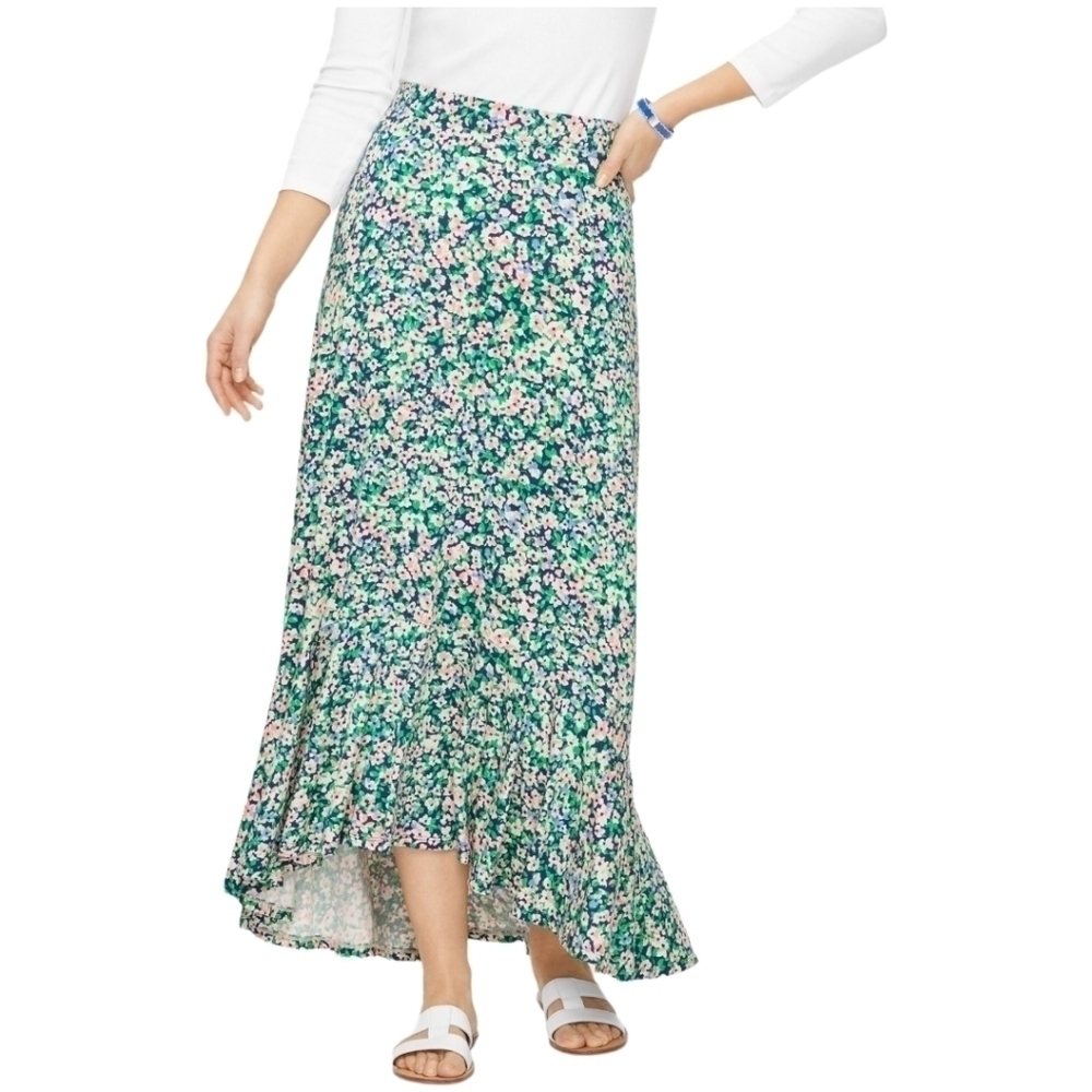 TALBOTS HIGH-LOW FLOUNCE SKIRT - DITSY FLORAL
